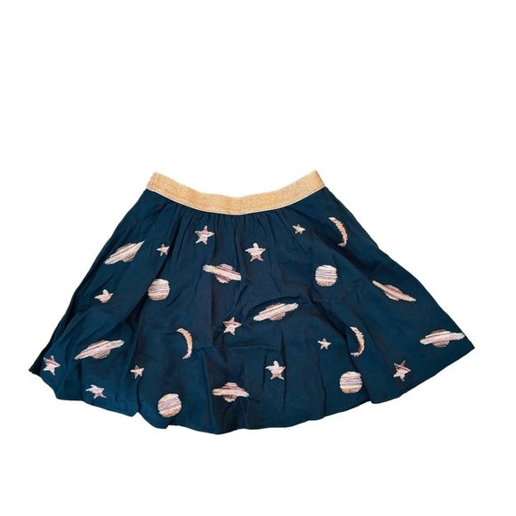 Gymboree Other - Gymboree Skirt Girl's Size 5-6 Navy Gold Pink Stars Celestial Pleated Mini
